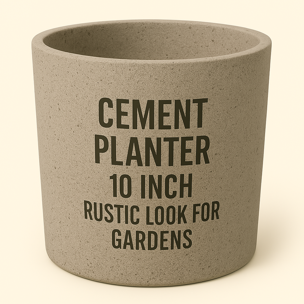 Cement Planter 10 Inch – Rustic Look for Gardens