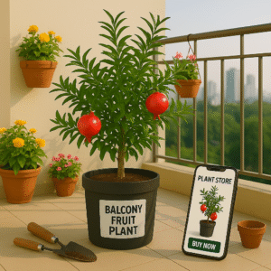 Live Pomegranate Plant for Balcony or Terrace Gardening