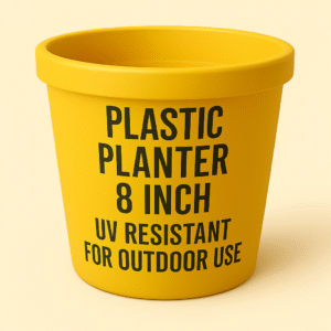 Plastic Planter 8 Inch – UV Resistant for Outdoor Use
