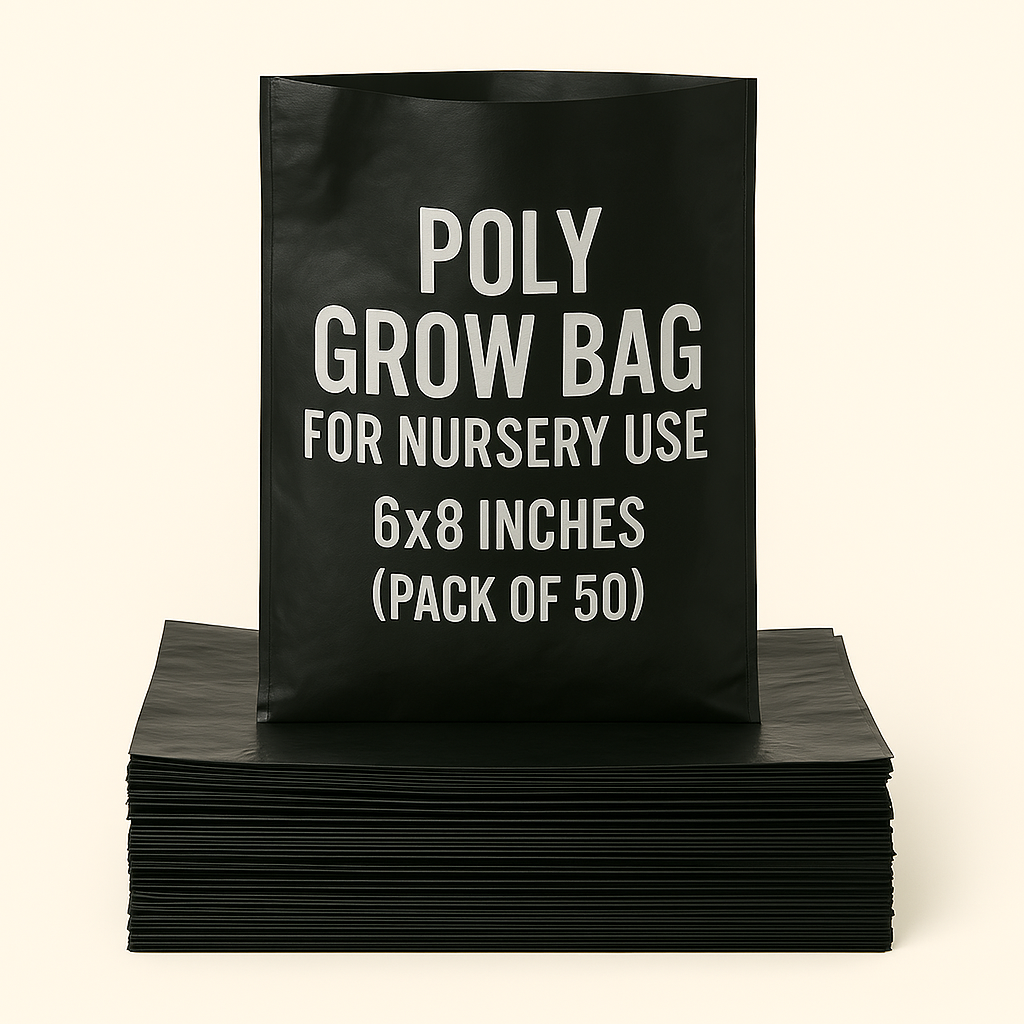 Poly Grow Bag for Nursery Use (6x8 Inches, Pack of 50)