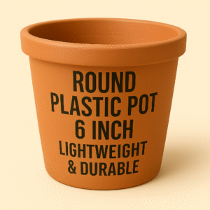 Round Plastic Pot 6 Inch – Lightweight & Durable