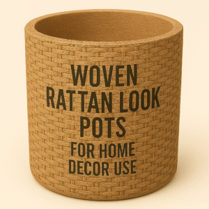 Woven Rattan Look Pots – For Home Decor Use