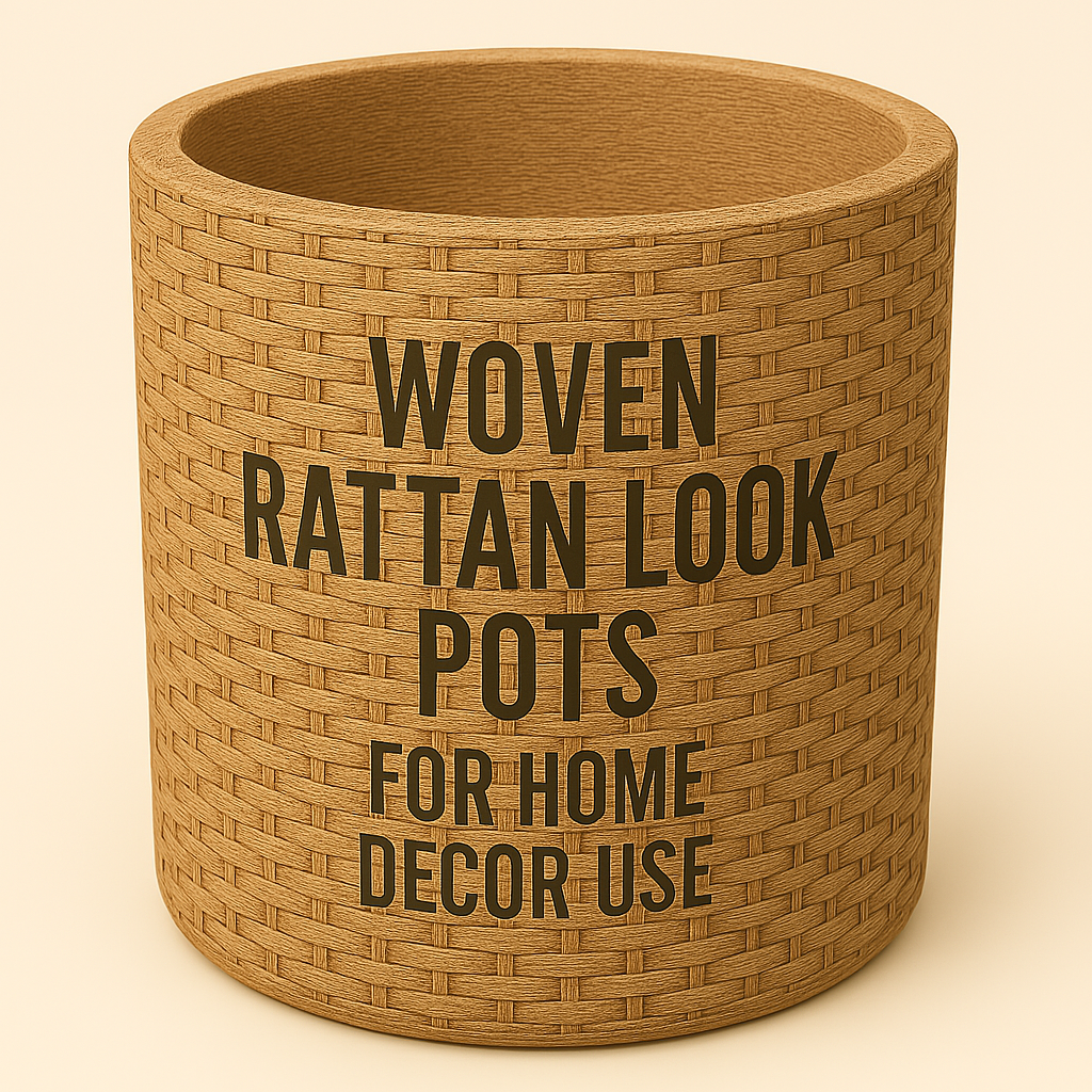 Woven Rattan Look Pots – For Home Decor Use